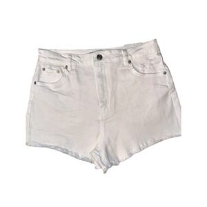 Love Tree Denim Willow White High Waist Distressed Cut Off Jean Shorts Large NEW